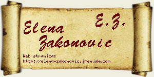 Elena Zakonović vizit kartica